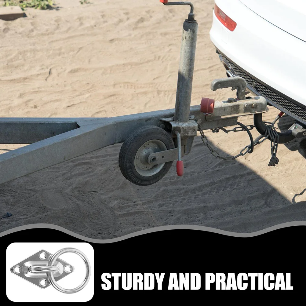 

2Pcs Stainless Steel Diamond Shaped Truck Trailer Pull Tab O Ring Anchors Heavy Duty Tie Down Hooks Trailer Mounting Bracket