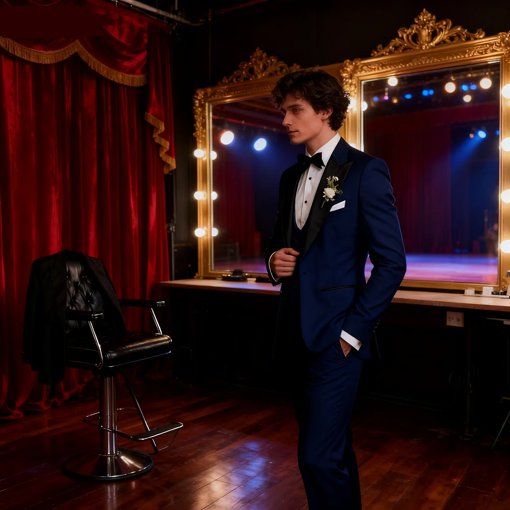 

Men's Slim Fit Double Breasted Vest and Pants Suit, Groom Tuxedos, Business Suits, Wedding Party, Rose Red, 3 Pcs