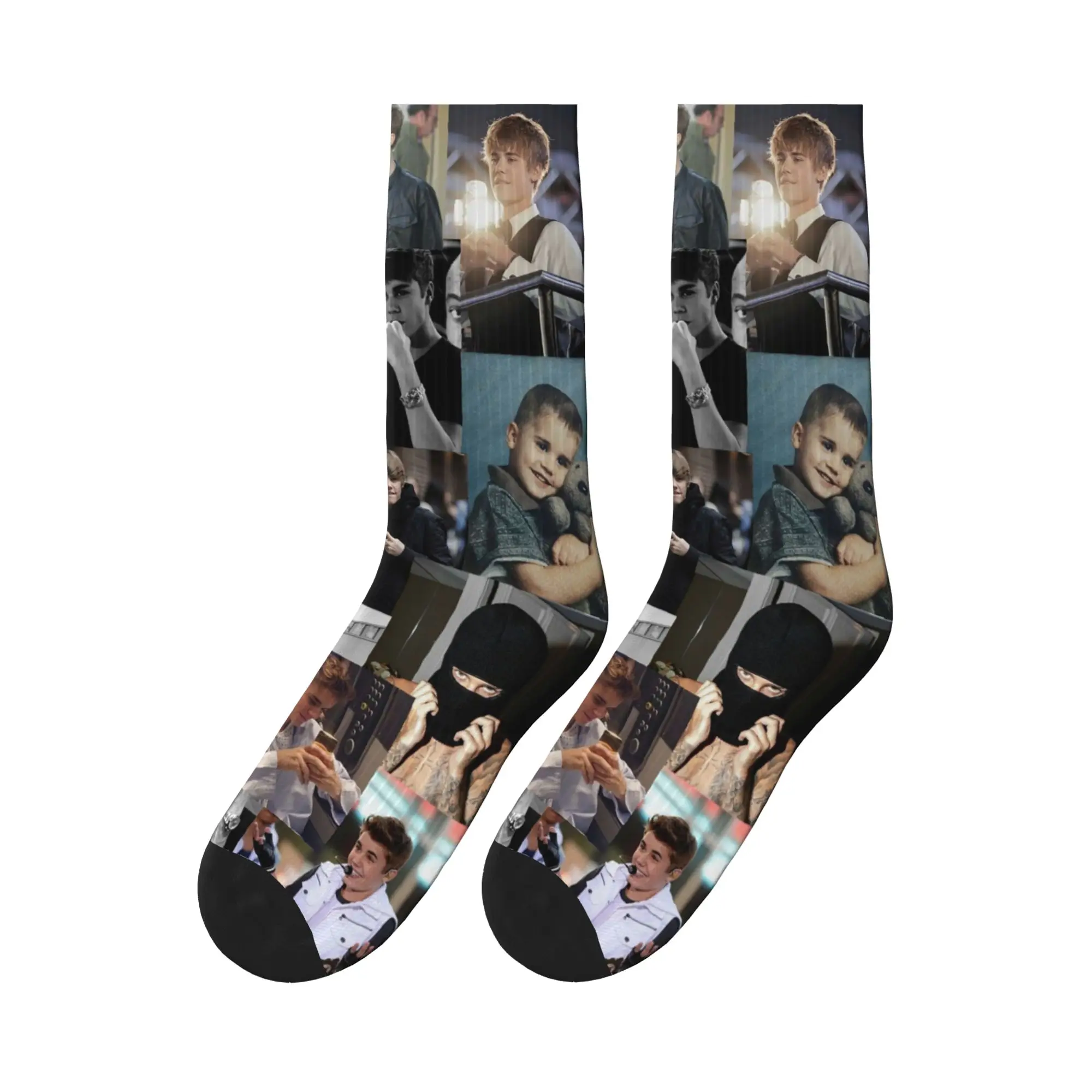 

Justin Bieber collages Sports Socks High Quality Stockings All Season Long Socks for Man's Woman's Gifts