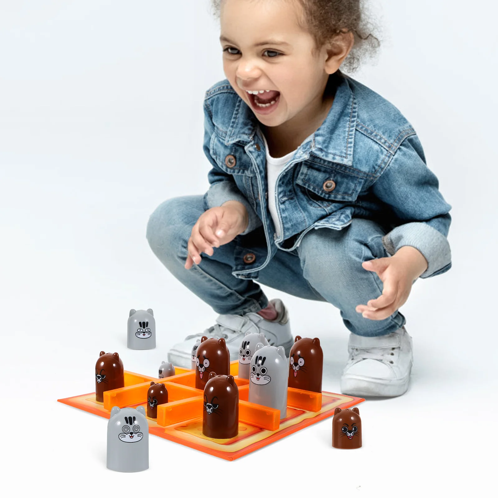 Tazas apilables educativas para niños, juego de rompecabezas de mesa, juguete educativo para edades tempranas, divertido juego de trampa de queso para niños y niñas, 1 ud.