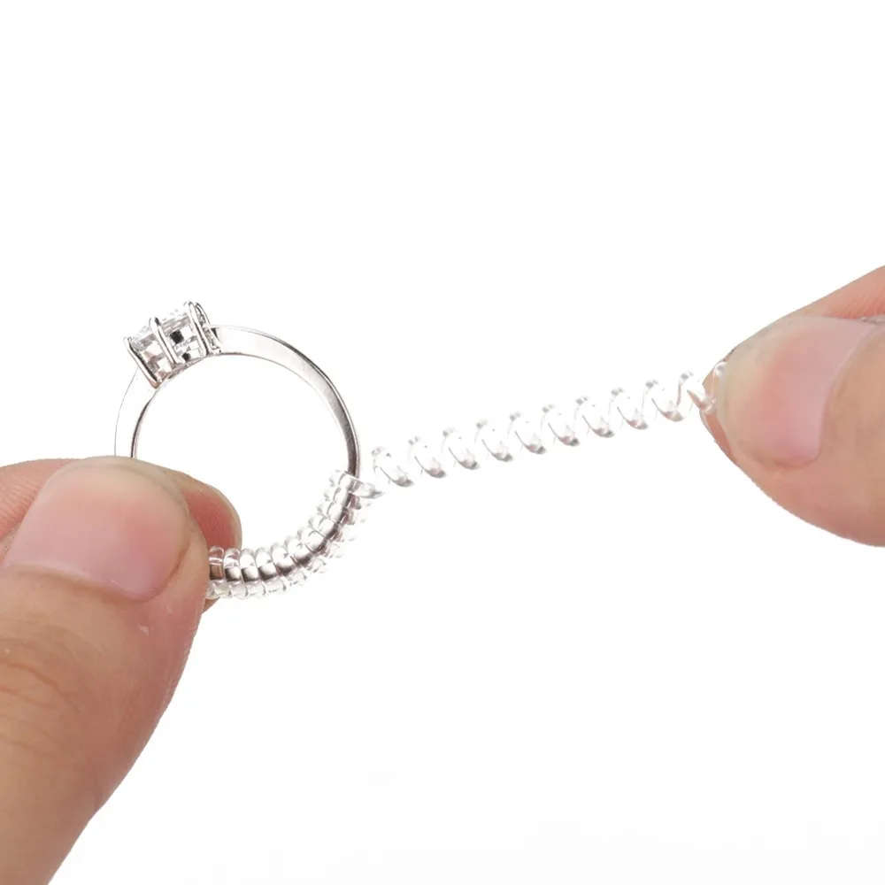 4 قطع من البلاستيك الاحترافي لضبط حجم الحلقة الشفافة وشد الحلقة وحارس المجوهرات