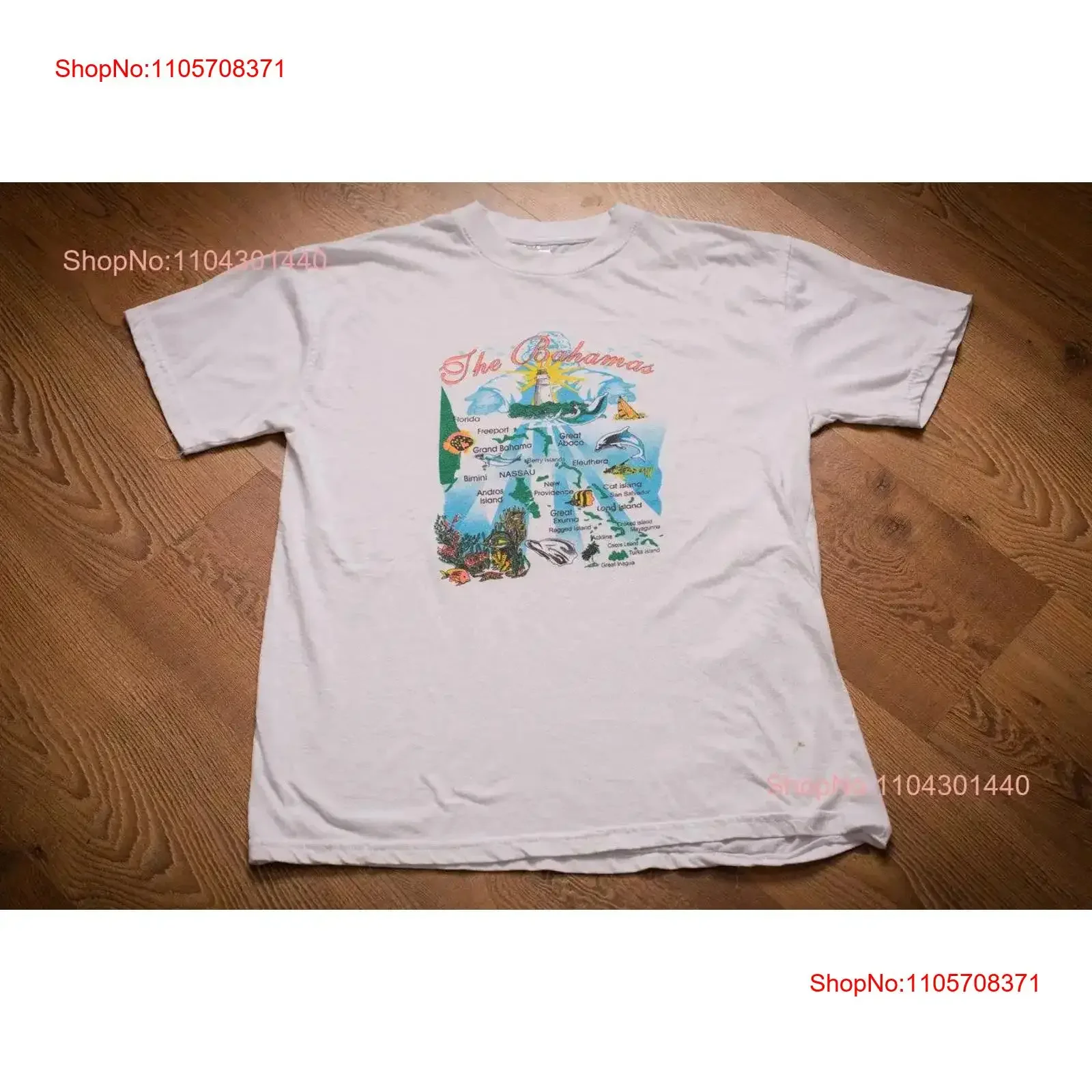 80s The Bahamas Aquatic Life T Shirt M Tropical Fish Vintage Ocean Sea Creatures vintage Washed Stylish Breathable Unisex