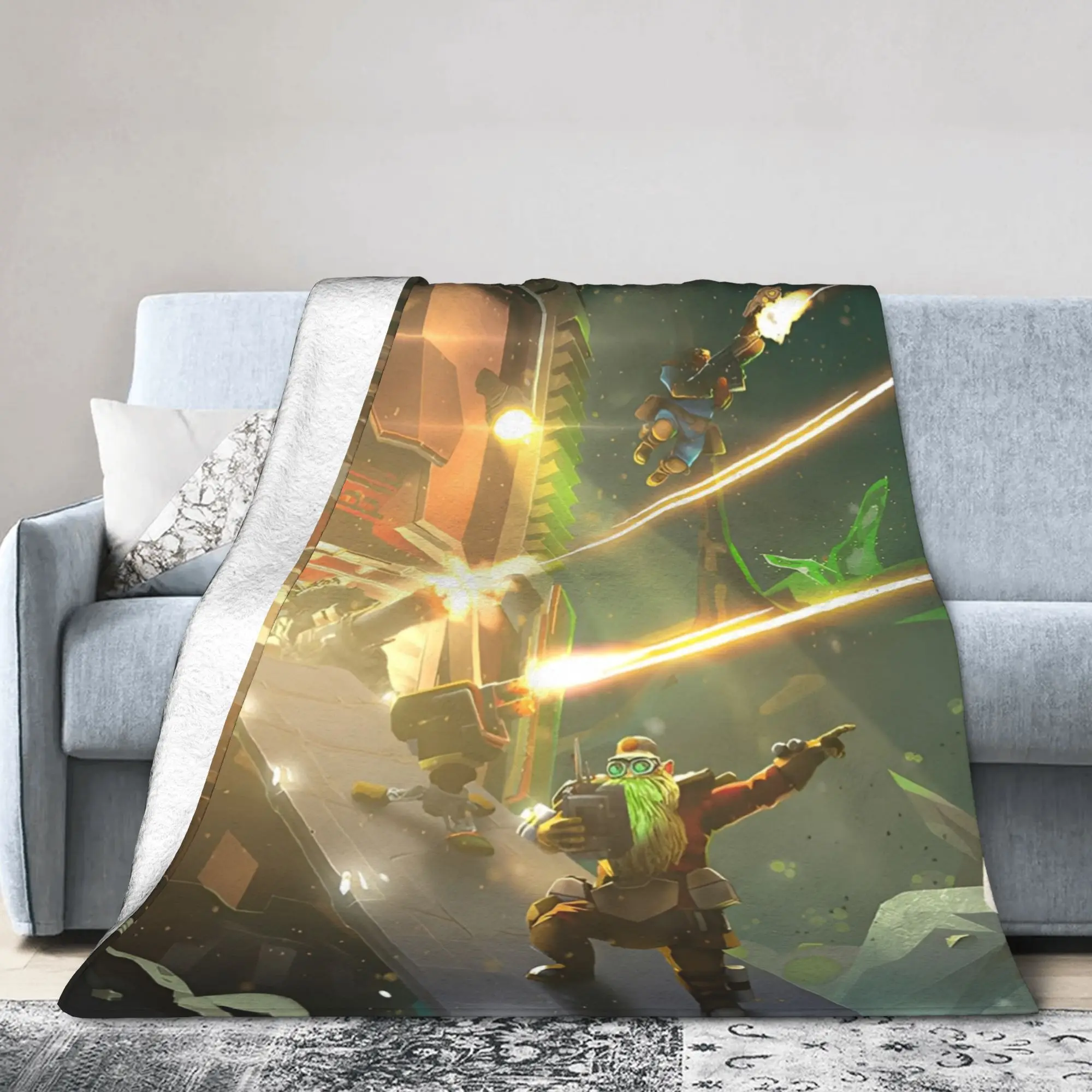 

Deep Rock Galactic Rock And Stone Blankets Velvet Print Shooting Game Portable Ultra-Soft Throw Blankets for Travel