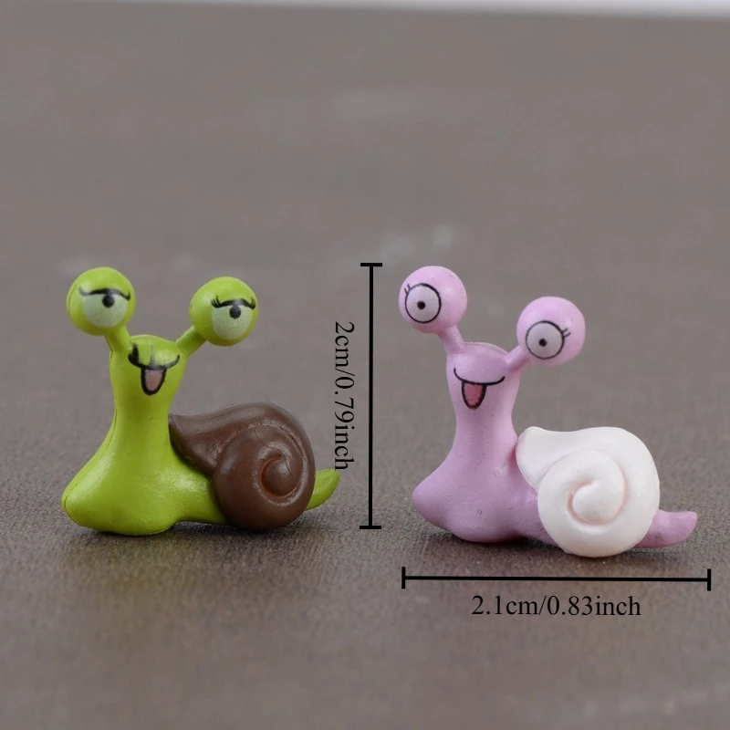 Cute Bulging-Eye Snail Couple Figurines for Moss Micro Landscape, DIY Decor Accessories, Mini Ornaments for Ecological Bottle