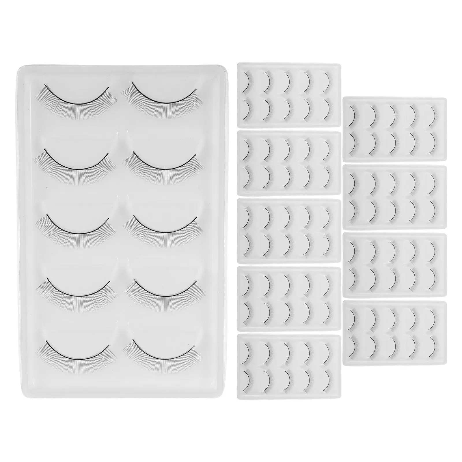 

10Pcs Practice Lashes for Eyelash Extensions Natural Appearance Soft Comfortable Strip Lashes for Salon Training Beauty School