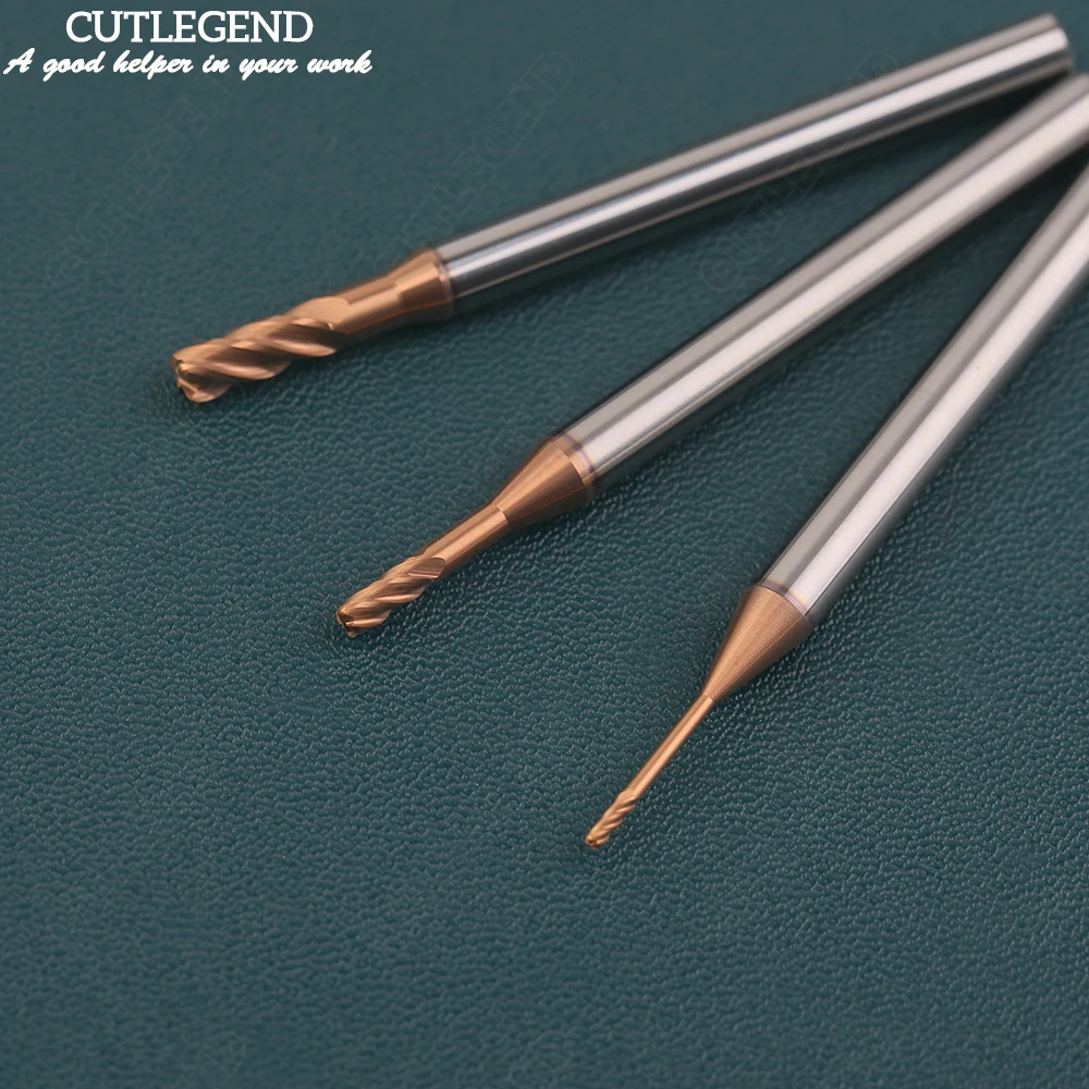 Imagem -03 - Longo Pescoço Canto Raio Final Moinho Cnc r Bullnose Cortador Carboneto de Tungstênio Aço Metal Router mm 1.5 mm mm mm R0.1 R0.2 R0.3 R0.5