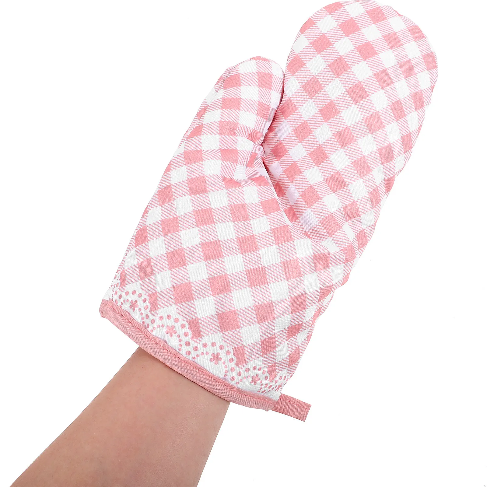 Plaid Microwave Oven Glove Heat Resistant Thickened Oven Mitt Children Baking Mittens Kitchen Cooking Protective Gloves