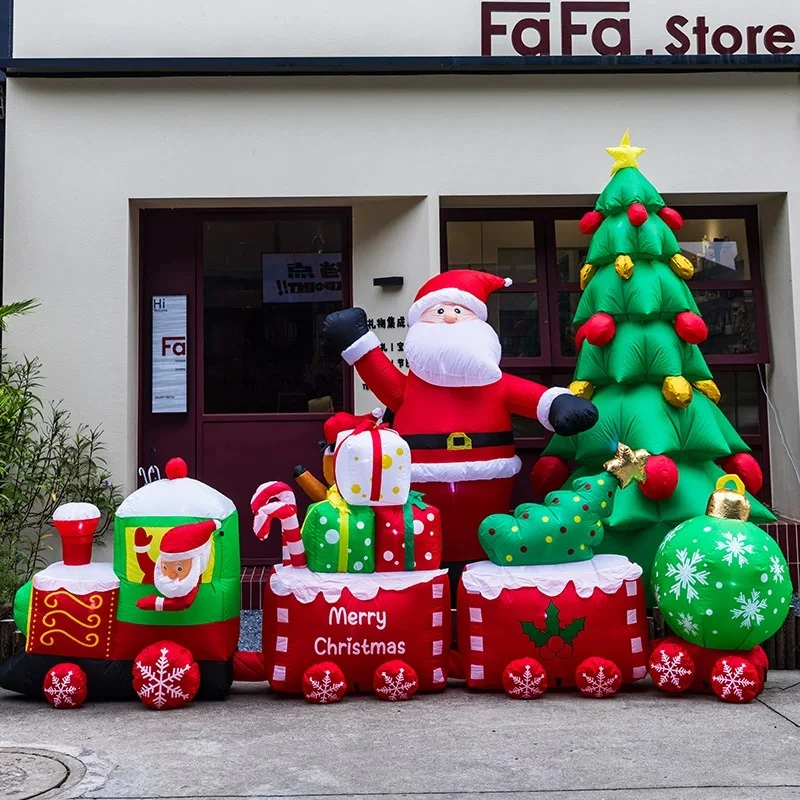 Christmas decorations Santa Claus large inflatable air mold ornament store theme scene atmosphere arrangement props