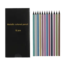 12 Color Metallic Colored Pencils Drawing Sketching Set Painting Coloring Colour Pencils Profession Art Supplies For Artist