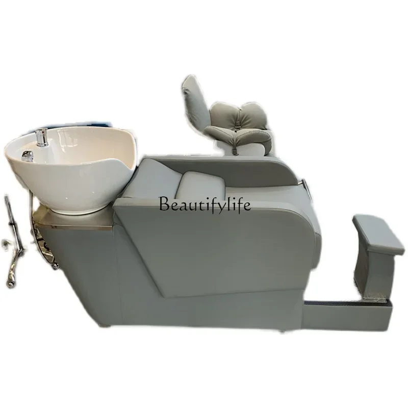 

Light Luxury Shampoo Chair Hair Saloon Dedicated Lying Half Flushing Bed