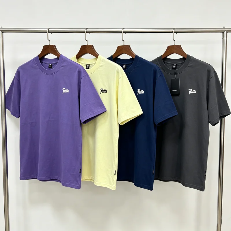 Chest Simple Small Print Label Patta T Shirt Men Women High Quality Loose Office Commuter Short Sleeve Streetwear T-shirt Tops