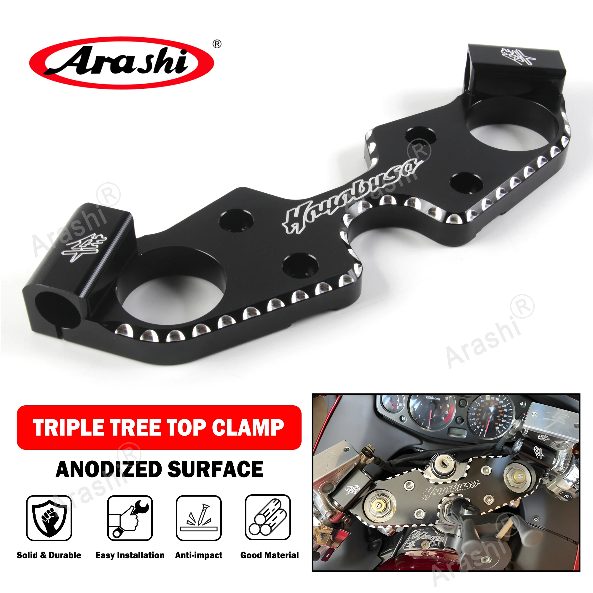 Arashi Lowering Front Upper Top Clamp Cover Frame For SUZUKI Hayabusa gen 2 GSX1300R 2008 - 2020 2014 2015 2016 2017 2018 2019