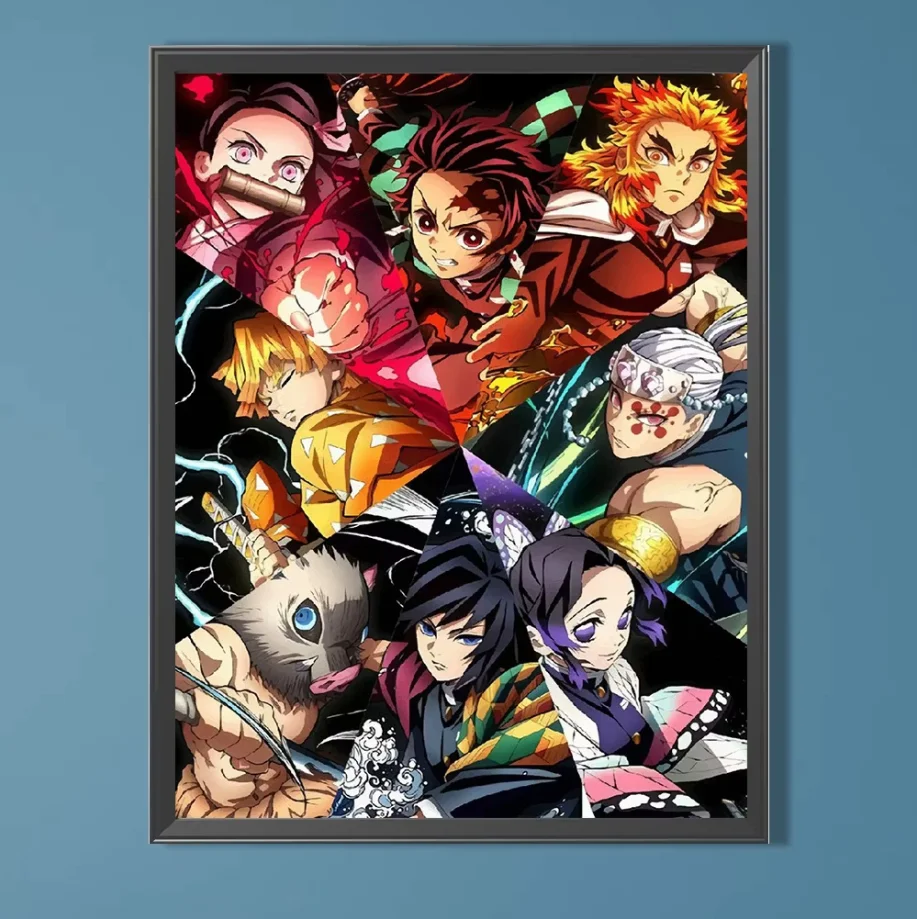 Paper Jigsaw Puzzle 500/1000/1200/2000PCS Demon Slayer Kimetsu No Yaiba Anime Art DIY Craft Hobby Wall Decor Gift