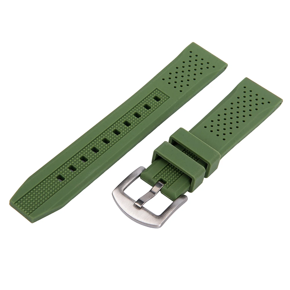 BOBO BIRD Silicone Watchbands 12 16 20 22mm Leather Watch Strap Stainless Steel Buckle Customized