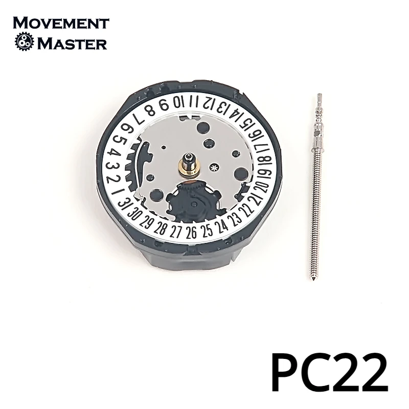 Jam tangan 3/6 asli Jepang PC32 PC22A gerakan kuarsa tanggal pada jam tangan aksesoris Perbaikan Gerakan