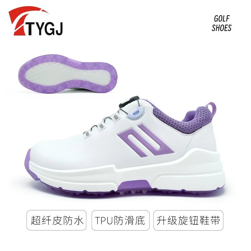 TTYGJ 2024 Golf Shoes for Women Luxury Brand Breathable and Anti Slip Sports Casual Shoes Rotating Lace Nail Free Athletic Shoes