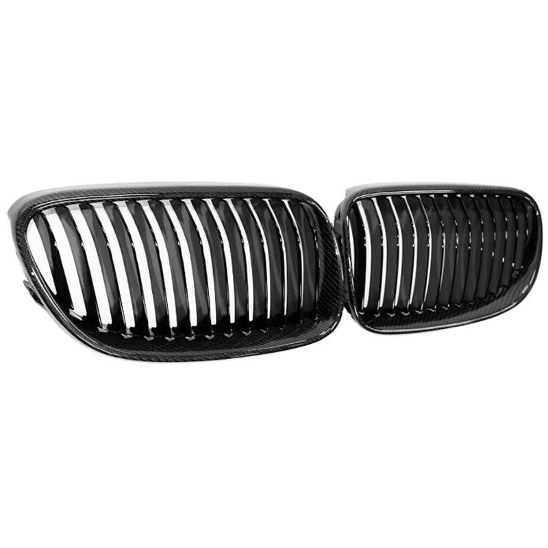 Car modification Carbon Fiber Single-slat Glossy Black Grille For BMW 3 Series Coupe E92 E93 M3