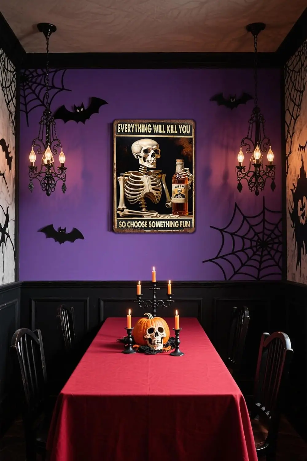 Vintage Metal Signs Skull Everything Will Kill You So Choose Something Fun Halloween Skeleton Beer Retro Aluminum Tin Sign