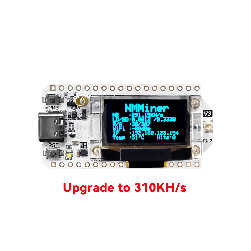 Nerd Miner Solo Lottery Miner 310KH/s Heltec LoRa 32 V3 USB High Performance Win BTC with Low Power Consumption WiFi BLE Connect