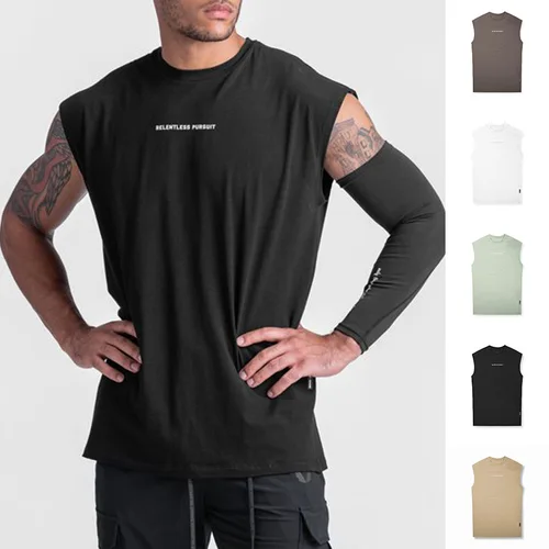 Camiseta sin mangas informal de verano para hombre, camiseta sin mangas para gimnasio, Fitness, secado rápido, chaleco deportivo, camiseta interior, ropa de culturismo masculina