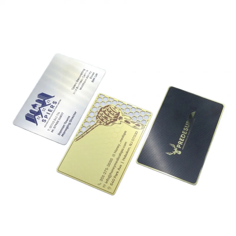 pieces-Custom.Design Custom Logo Shape Size Stainless Steel Luxury Square Metal Card Metal Business Cards