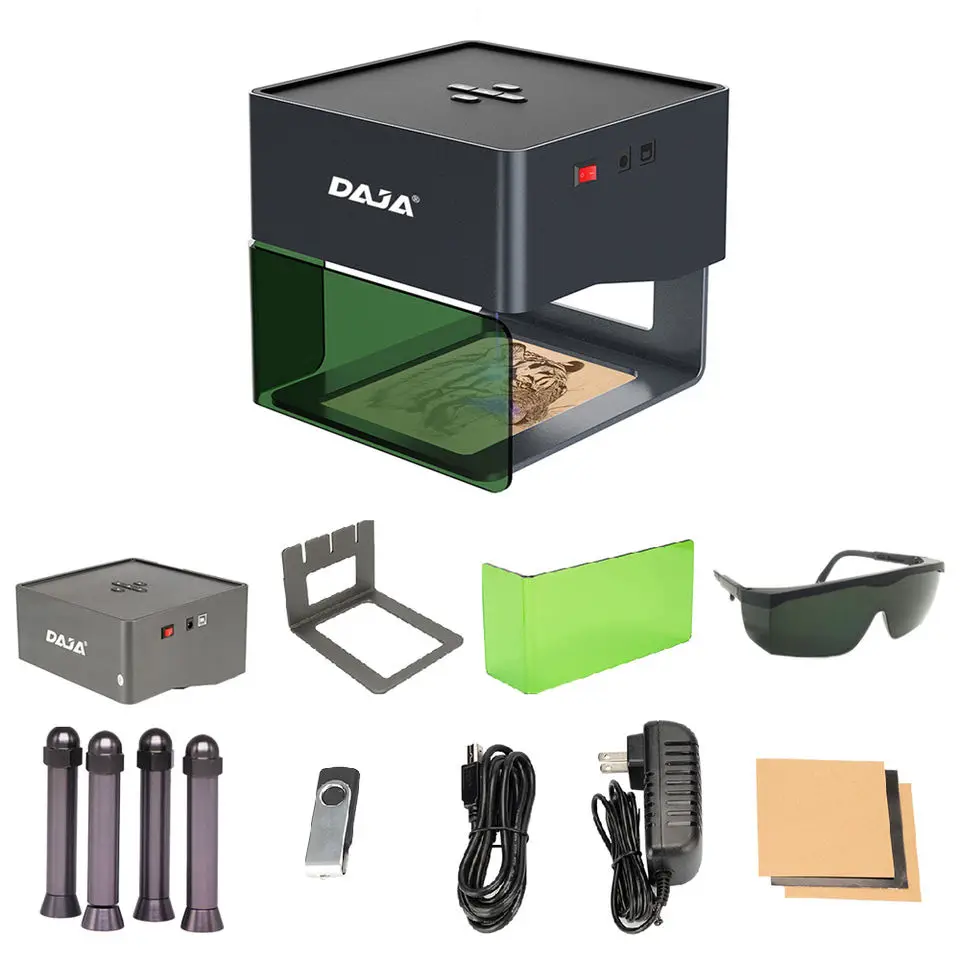 Mini DAJA DJ6 80*80mm Laser Engraver Cutter Laser Engraving Machine Laser Printer Machines For Wood Plastic Bamboo Leather