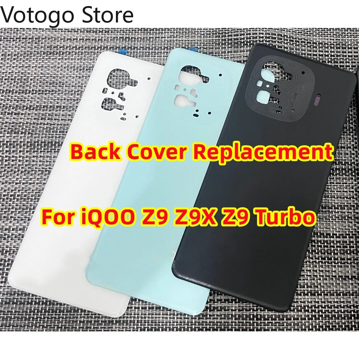 Repair Battery Housing For Vivo iQOO Z9 Turbo Z9X Turbo+ Plus 5G Back Cover Glass Rear Door Case Shell + Camera Lens Replacement