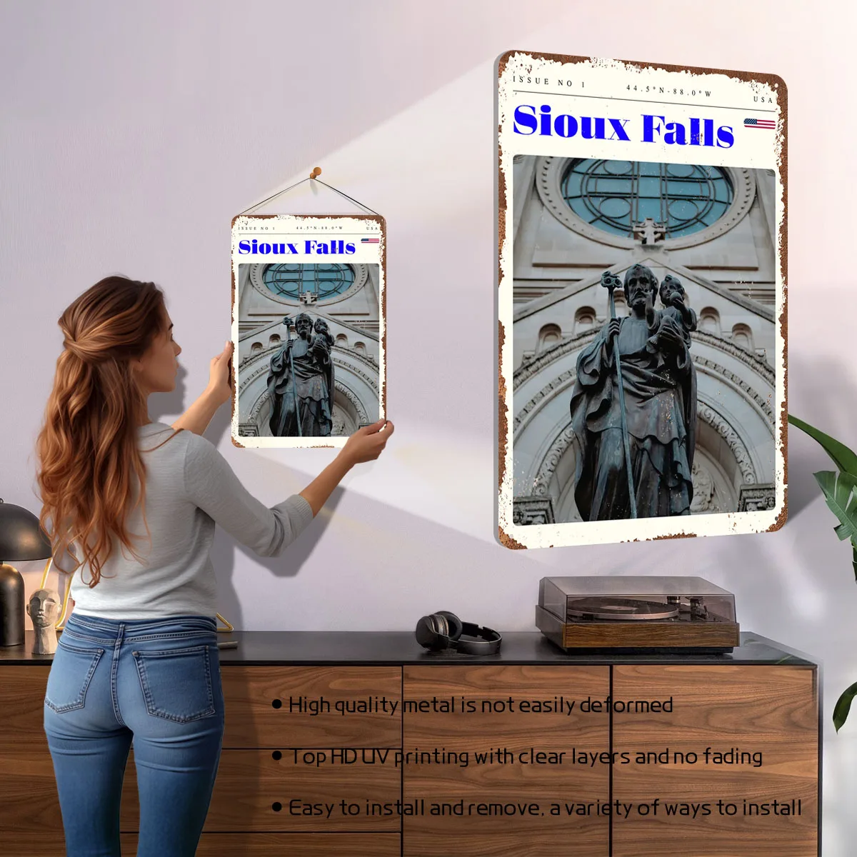 Sioux Falls South Dakota Metal Poster Vintage Home Decor Items Custom Metal Tin Signs for Wall Art Decoration Bar Accessories