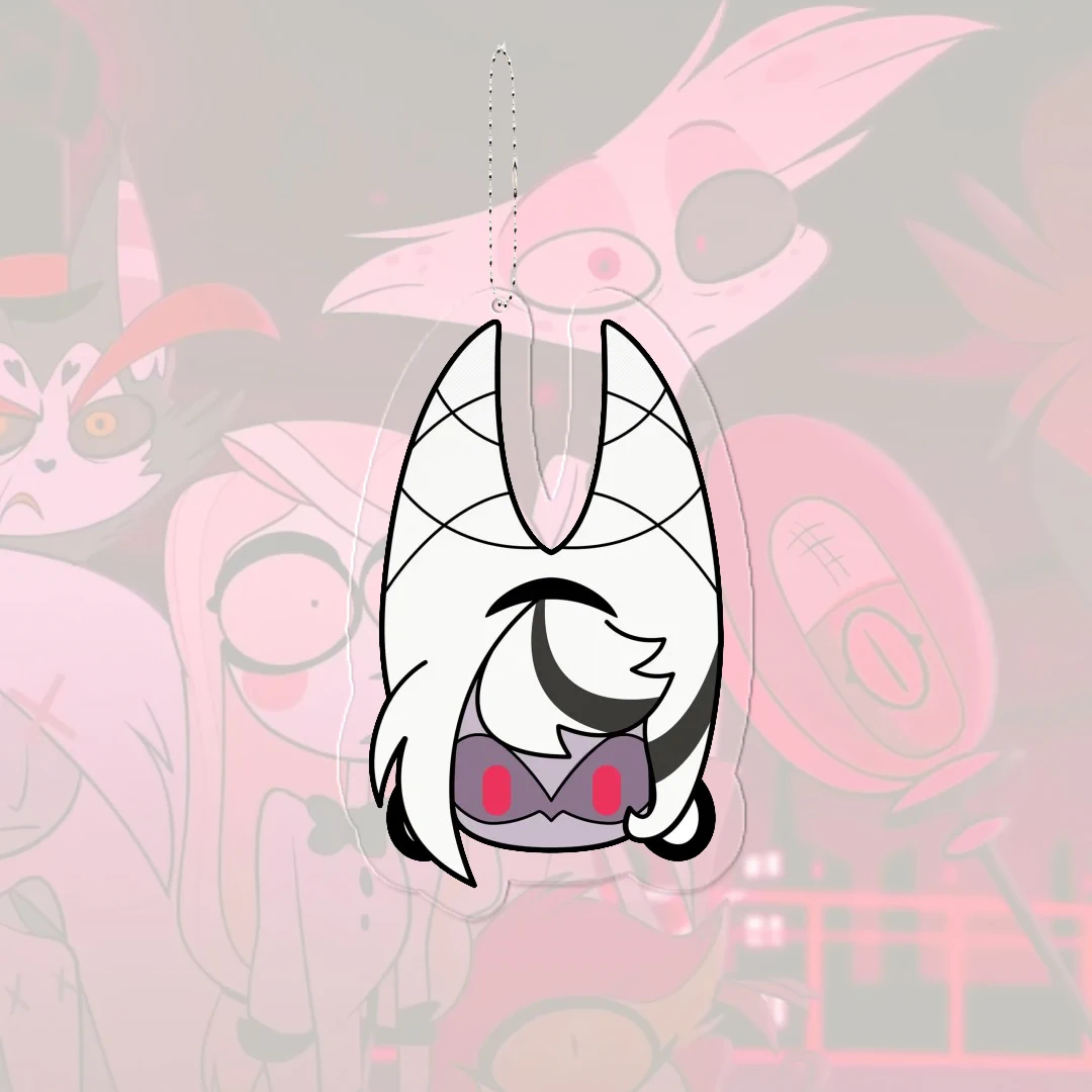 الكرتون الملاك الغبار قلادة Q نسخة حامل بطاقة ظهره تزيين رائعة Alastor طالب سلسلة مفاتيح من الكرتون شخصية صغيرة هدية