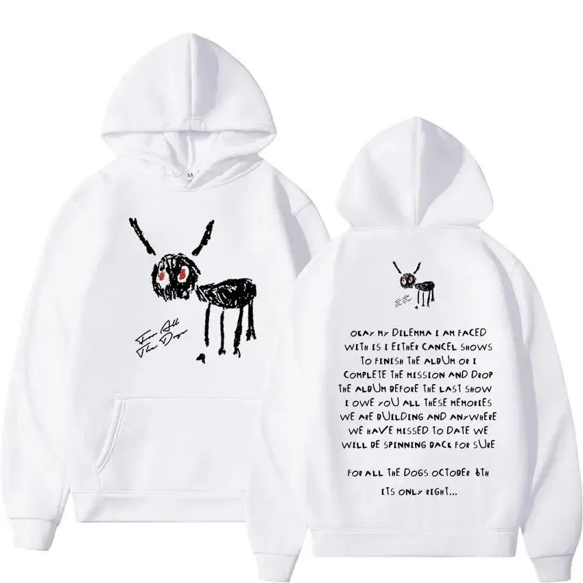 New Rapper Drake for All TheM Dogs Letter Printed Men's and Women's Street Fashion Hip Hop Y2K Hooded Sweatshirt