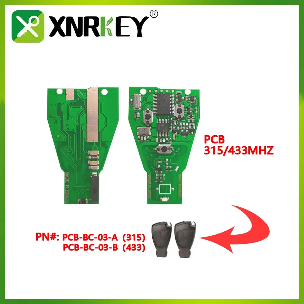 XNRKEY For Benz Car Remote Key PCB Board 315/433Mhz With 2/3 Button