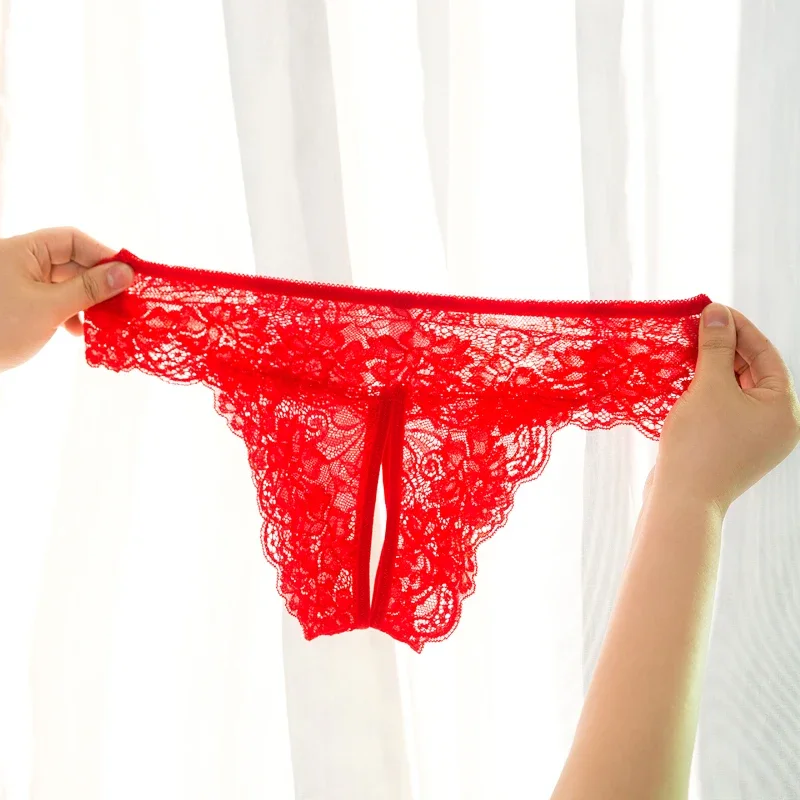 XL XXL XXXL 4XL Plus Size Roupa Interior Mulheres Sexy Calcinha Virilha Aberta Renda Transparente Tangas Para Lingerie Sexual Roupa de Dormir