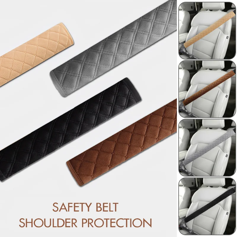 1pc Car Accessories 50/65/75/85cm Seat Belt Cover Velvet Comfort Safety Belt Shoulder Pad Protection Padding Truck Auto Interior