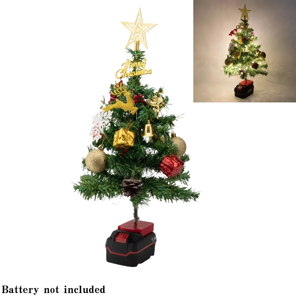 

45CM LED Christmas Tree Battery Adapter for Parkside X20V Li-ion Battery Mini Xmas Tree Christmas Decoration Desktop Ornament