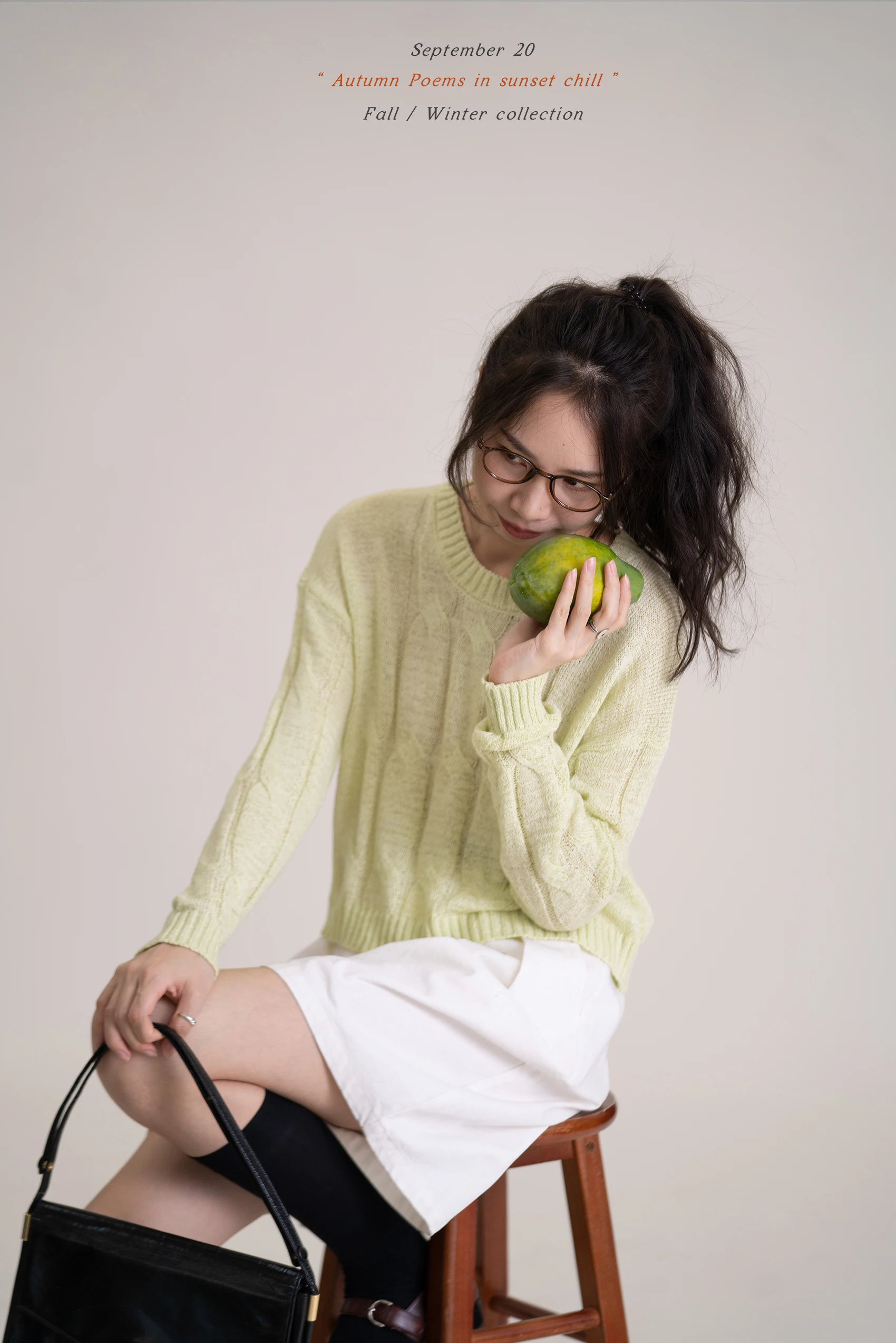 JustHere Coral Sea Vintage Twist Loose round Ne Sweater Women's Faion Autumn Collection Knittedwear Other Material 00%