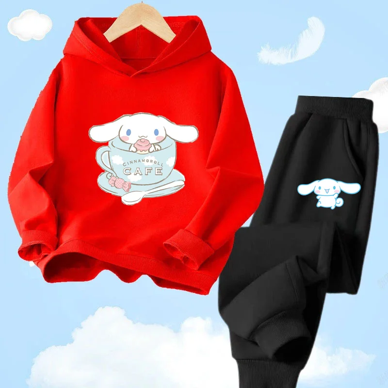 Lovely laurel dog Girls Kids hoodie Set 3-14 Spring Girls Boys Birthday Gift Fashion casual hoodie + pants