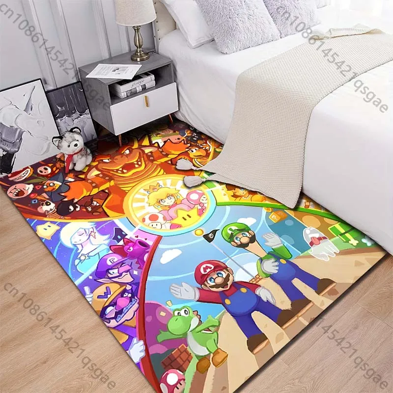 Movie Super Mario Bros Print Carpet Rug for Living Room Bedroom Sofa Decor Kids Play Home Area Rug Non-slip Mat Game Room Rugs