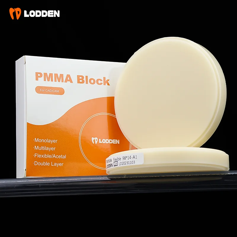 1 stücke pmma block flexible dental labor materialien harz scheibe offenes system (98mm)* 10-25mm für dental labor cad/cam a1/a2/a3