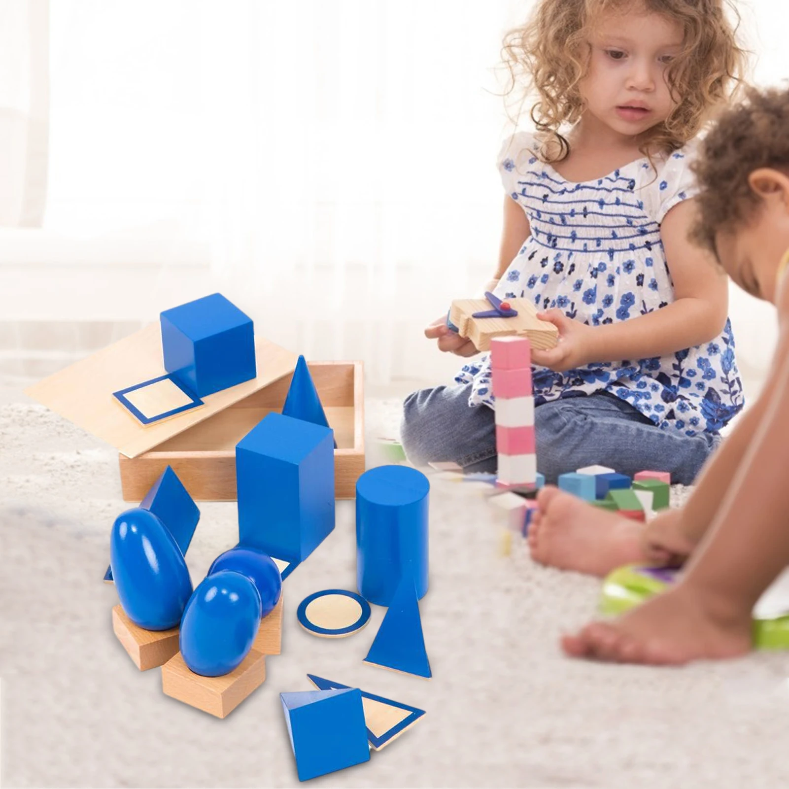 Grandes Formas 3D De Madeira Montessori Geometria Set, Sólidos Geométricos, Jogos De Matemática, Brinquedos Blocks, Pré-escolar Aprendizagem Presentes para Crianças