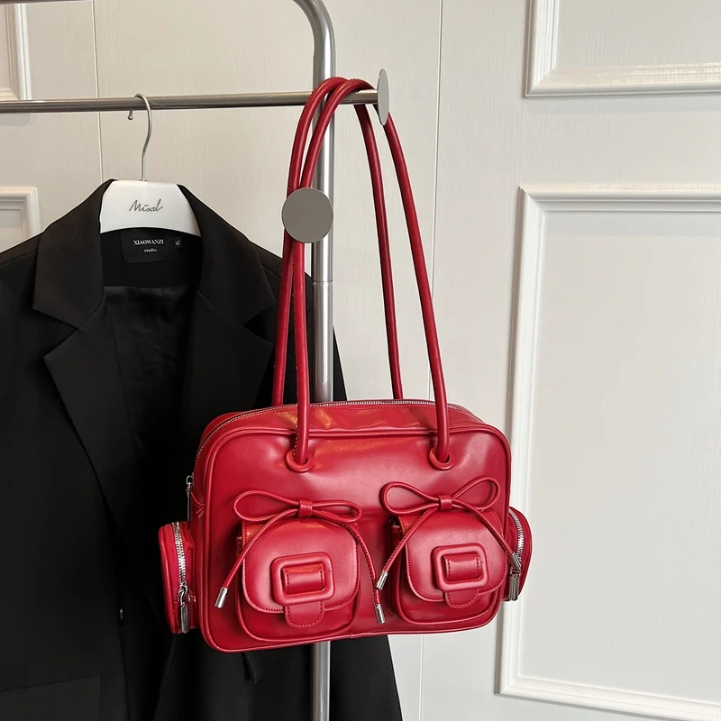 

Brand Boston Handbag Large Capacity Bag For Women 2025 New Korean Style Shoulder Bag Fashion Trend Desinger Underarm Handbag