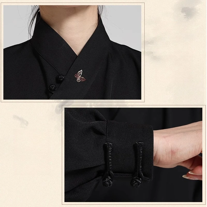Elegant Women's Wushu Tai Chi Suit Chinese Kung Fu Uniform with Fluid Drape Breathable & Comfortable for Martial Arts Practice