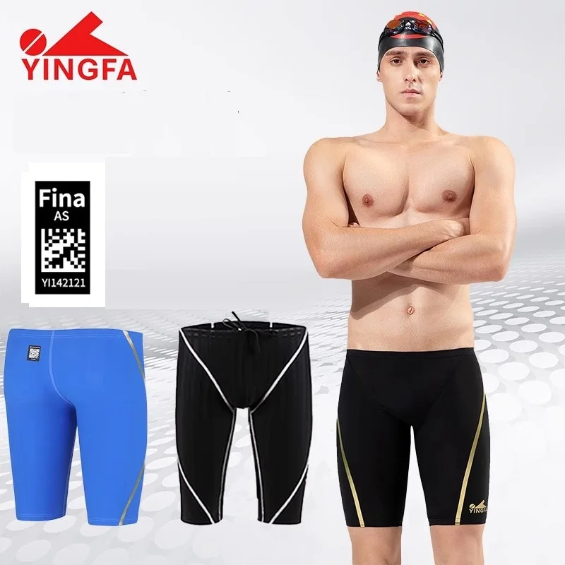 Yingfa 9670 Fina Approved Men'S Professional Racing Swim Trunks Durable Waterproof Competition Swimwear