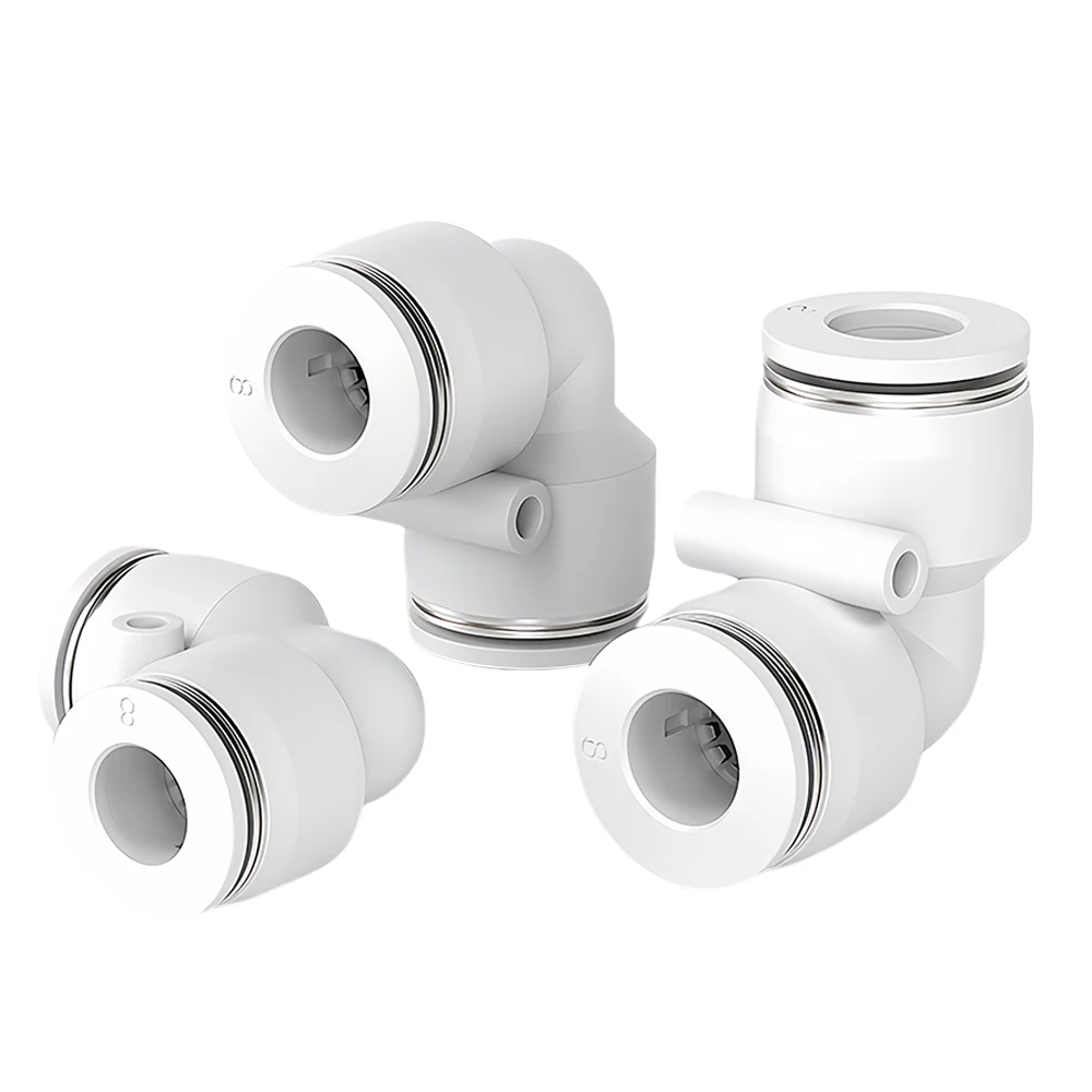 PV PVG White Pneumatic Quick Connector PU Air Hose 12 14 16mm White Plastic Connector Elbow Variable Diameter PVG8-6 10-8 16-12