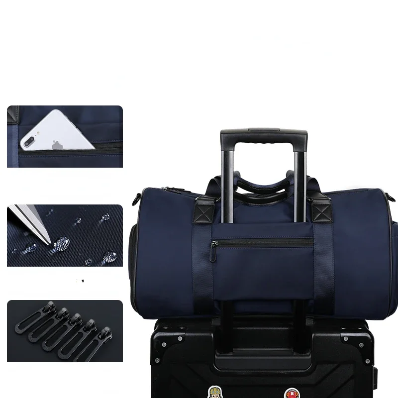 BJIAX Man Bag Male Portable Short Business Travel Sports Fitness Bag Dry and Wet Separation Large Capacity Crossbody Duffel Bag