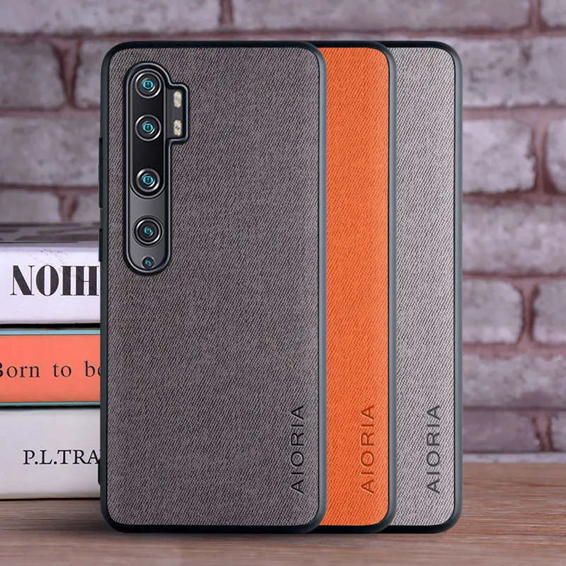 حافظة قماش لهاتف Xiaomi mi Note 10 Pro مصنوعة من مادة TPU الناعمة مع مادة PC 3in1 الصلبة ذات ملمس مثالي