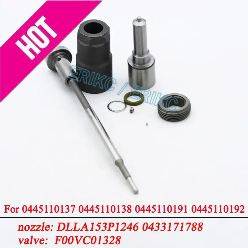 

0445110191 0445110192 Injector Repair Kit Nozzle DLLA153P1246 0433171788 Valve F00VC01328 For 6460700187 0445110137 0445110138