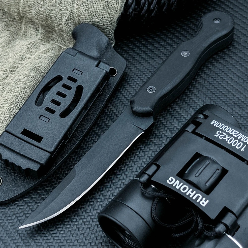 Cuchillo de hoja fija TOPS Nilo de alta calidad con funda, hoja de acero 8Cr13Mov, mango G10, cuchillo de senderismo para acampar al aire libre de alta calidad