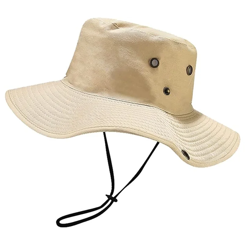 New Summer Boonie Bucket Hats For Mens Wide Brim Fishing Hat Outdoor Sports Breathable Sun Hat Camping Sun Protection Bucket Hat