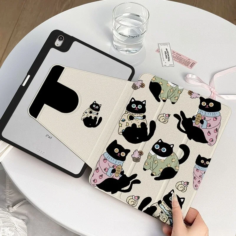 حافظة كمبيوتر لوحي لطيفة على شكل قطة لهاتف هواوي ميت باد برو ميت باد SE 11 بوصة حافظة أكريليك 2025 MatePad 11.5 MatePad 11.5 بوصة غطاء 11.5 بوصة Air 12 بوصة