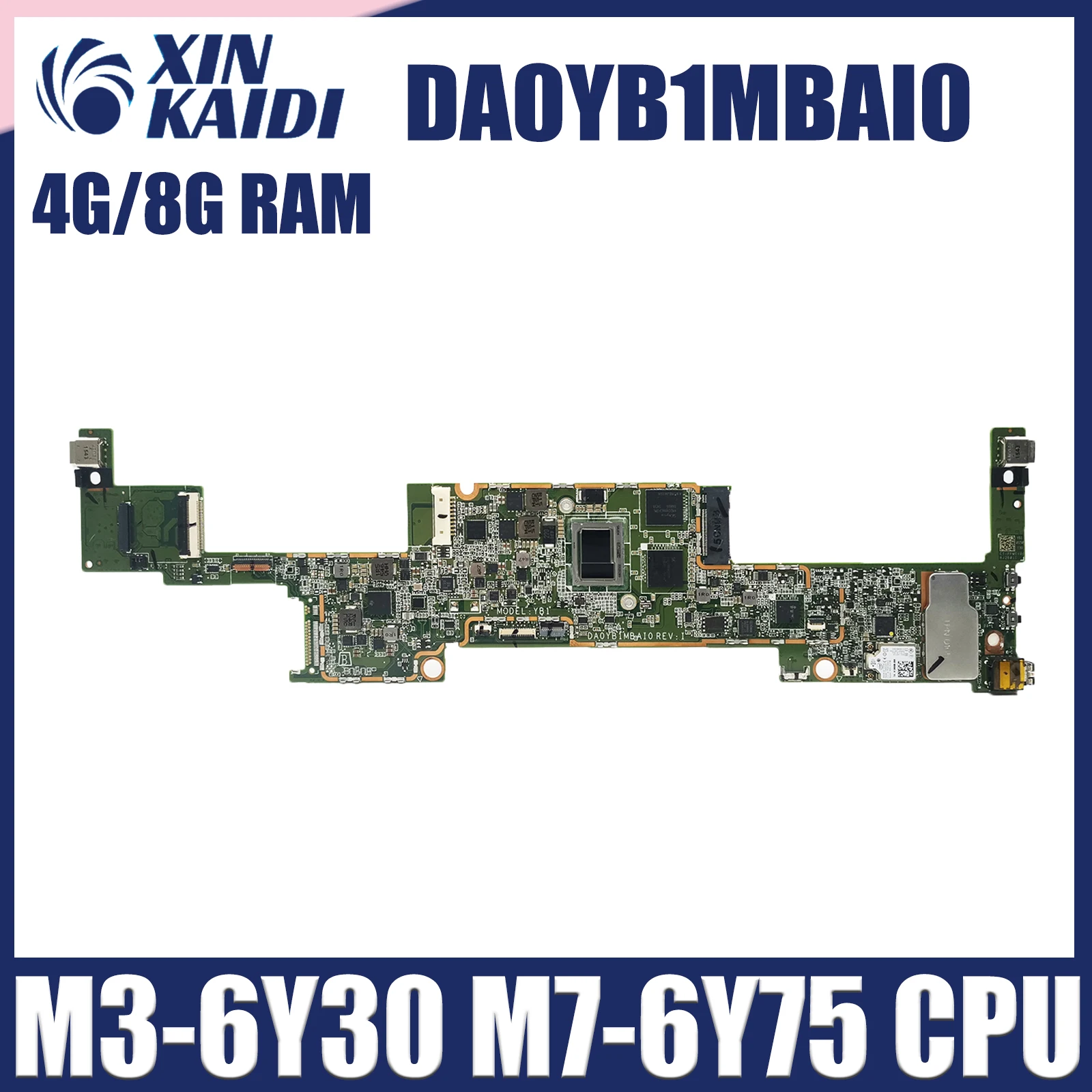 

DA0YB1MBAI0 Laptop Motherboard For HP X2 12-A Mainboard With M3-6Y30 M7-6Y75 CPU 4G/8G-RAM 100%